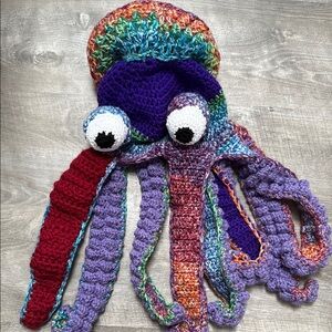 Colorful Knit Octopus winter hat